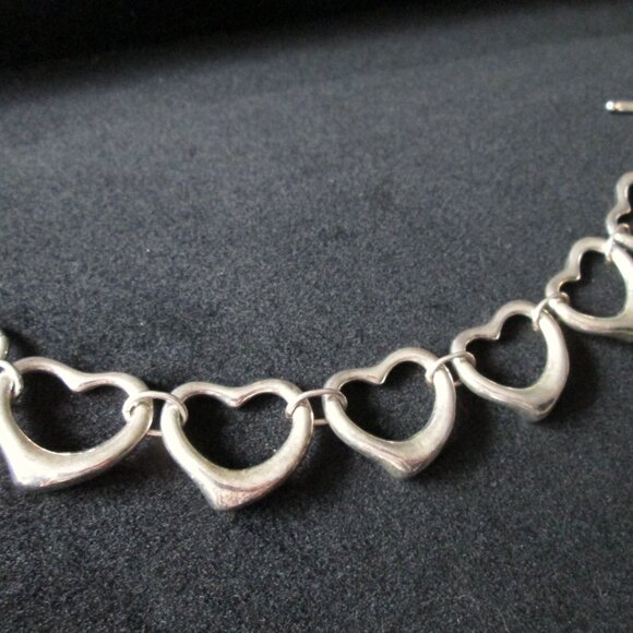 Sterling Silver Heart Link Links Toggle Bracelet Stamped 925 Bold Chunky… - Picture 12 of 12